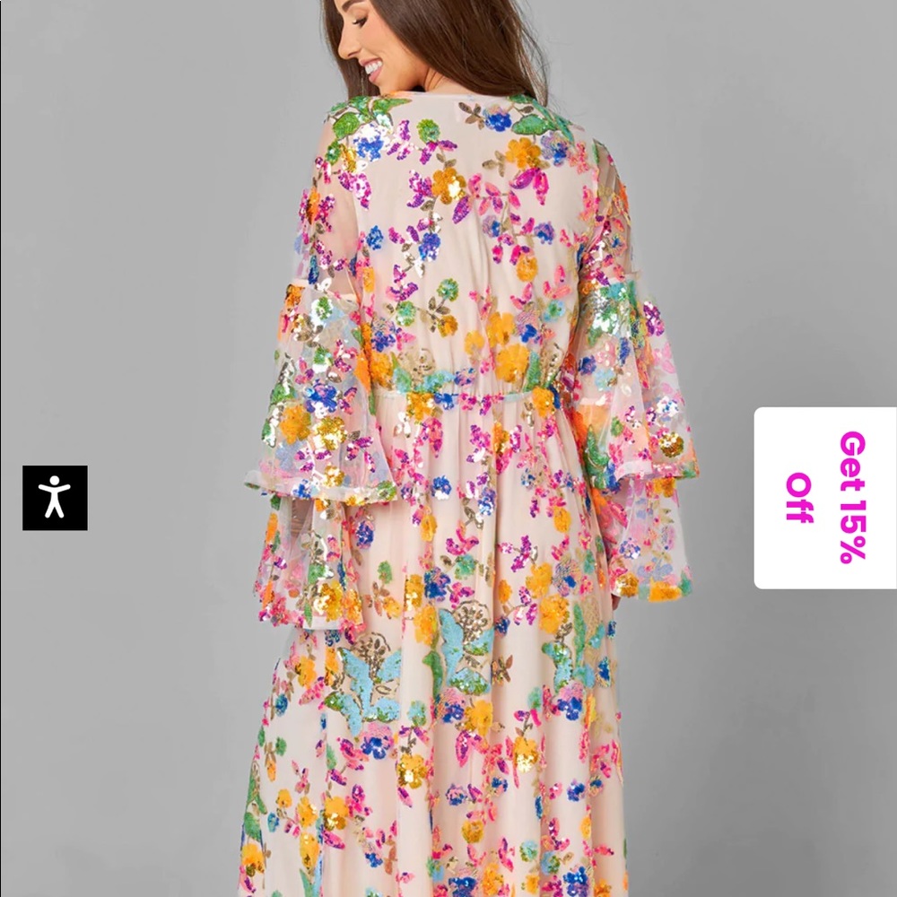 BuddyLove Colette Long Sleeve sequin Maxi Dress - Paradise - Picture 7 of 10